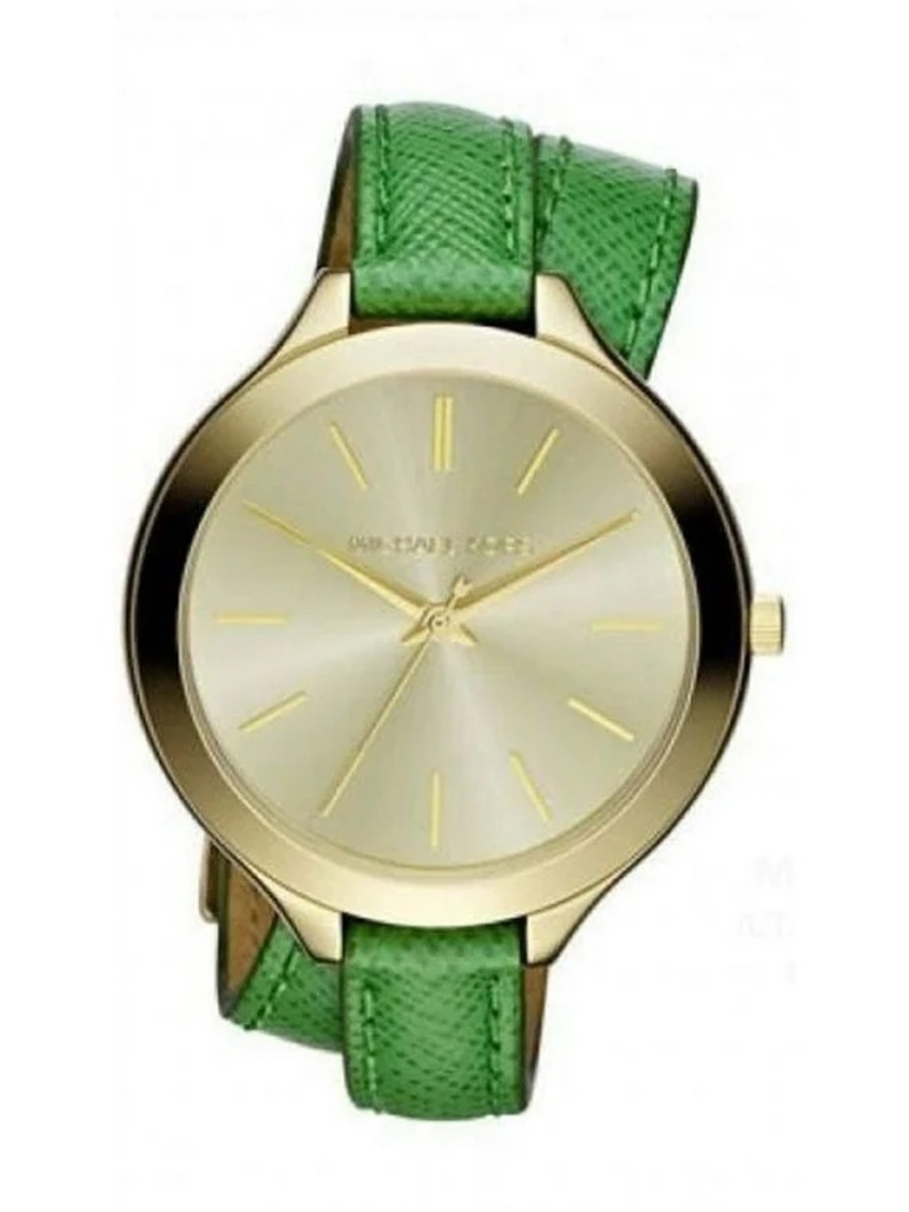 Michael Kors MK2286 Slim Runway Double Wrap Watch — Green Leather